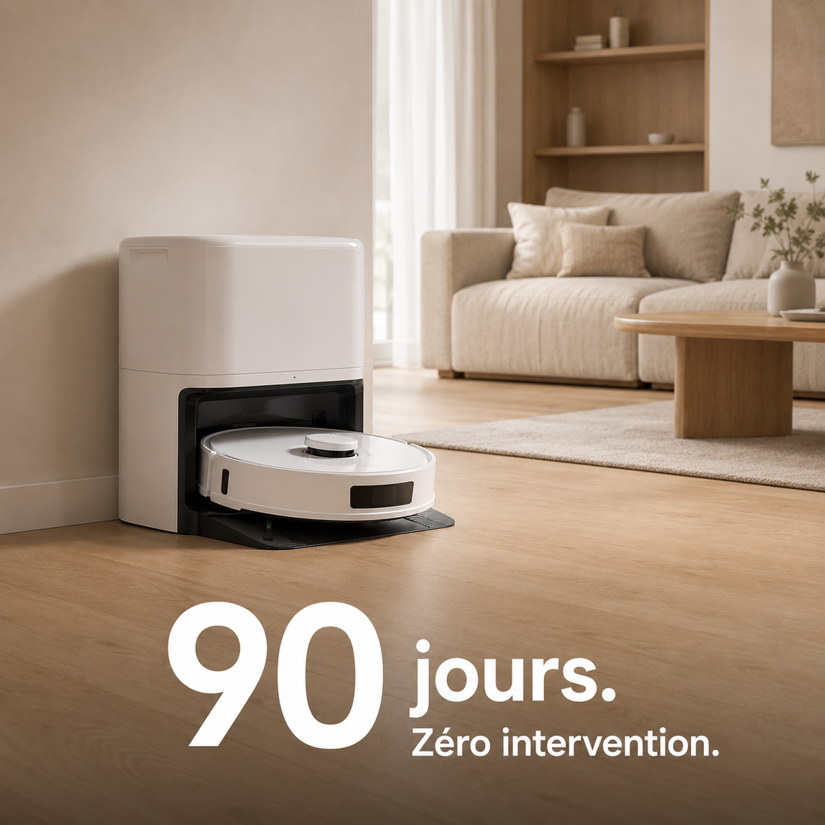 AXS-500 Robot Aspirateur Laveur 20 000 Pa, Station Autovidante 90 Jours