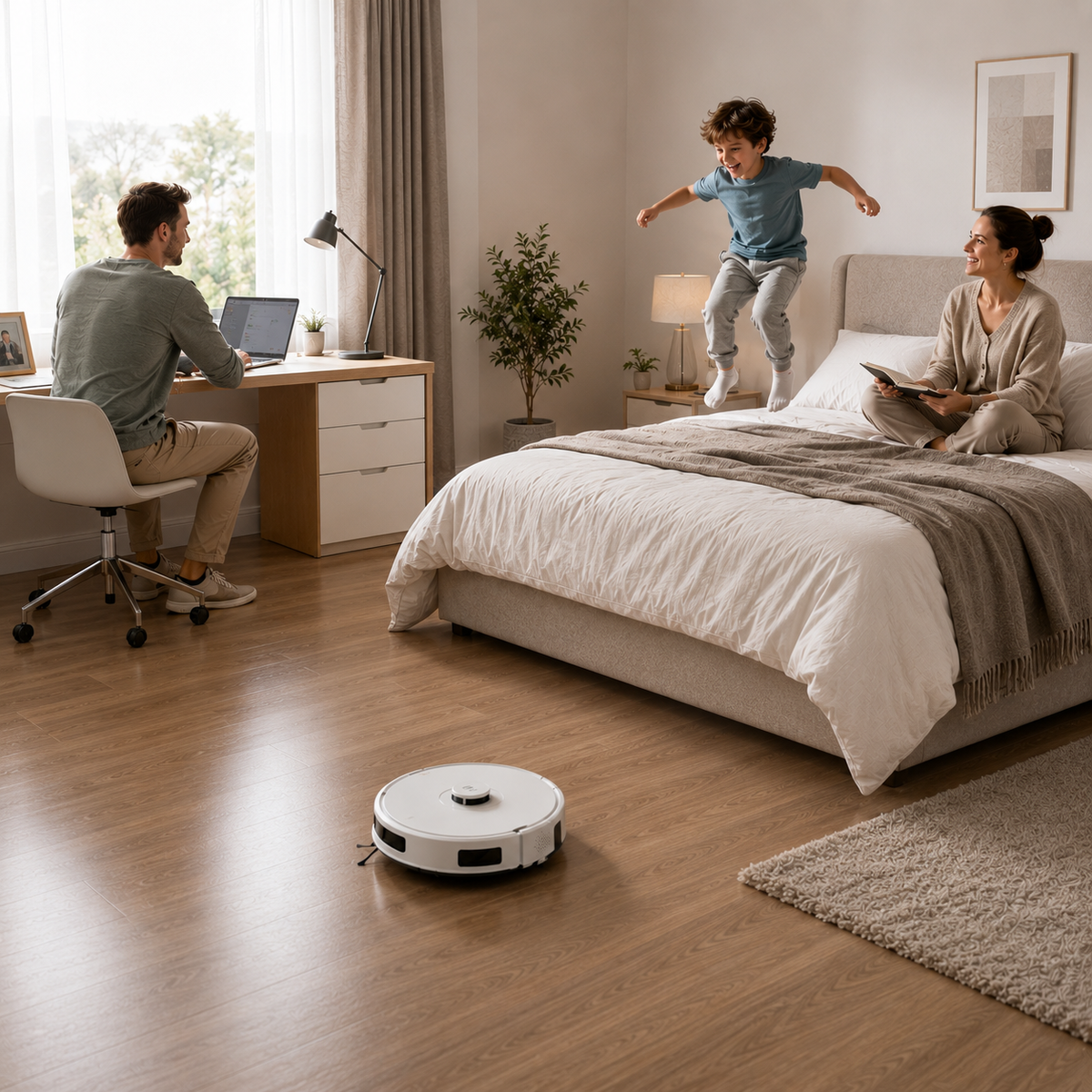 AXS-500 Robot Aspirateur Laveur 20 000 Pa, Station Autovidante 90 Jours
