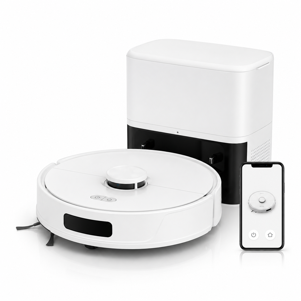 AXS-500 Robot Aspirateur Laveur 20 000 Pa, Station Autovidante 90 Jours