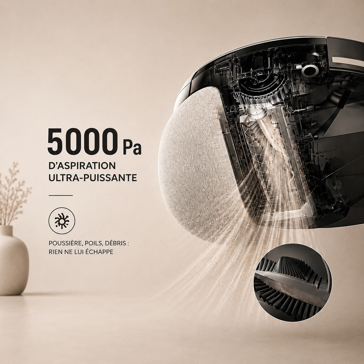 Robot Aspirateur Laveur LiDAR 5 000 Pa Station Auto-Vidage — AXS-One Pro