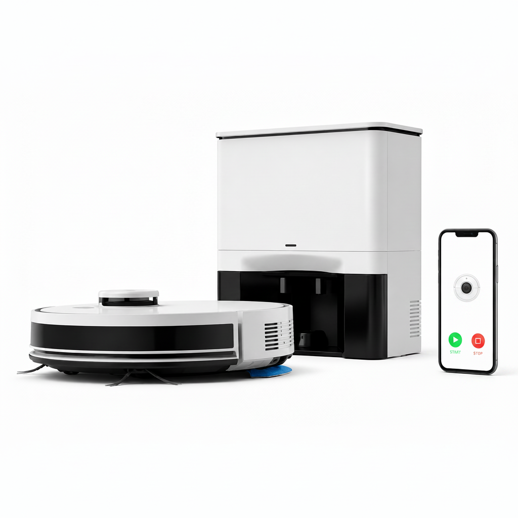Robot Aspirateur Laveur LiDAR 5 000 Pa Station Auto-Vidage — AXS-One Pro