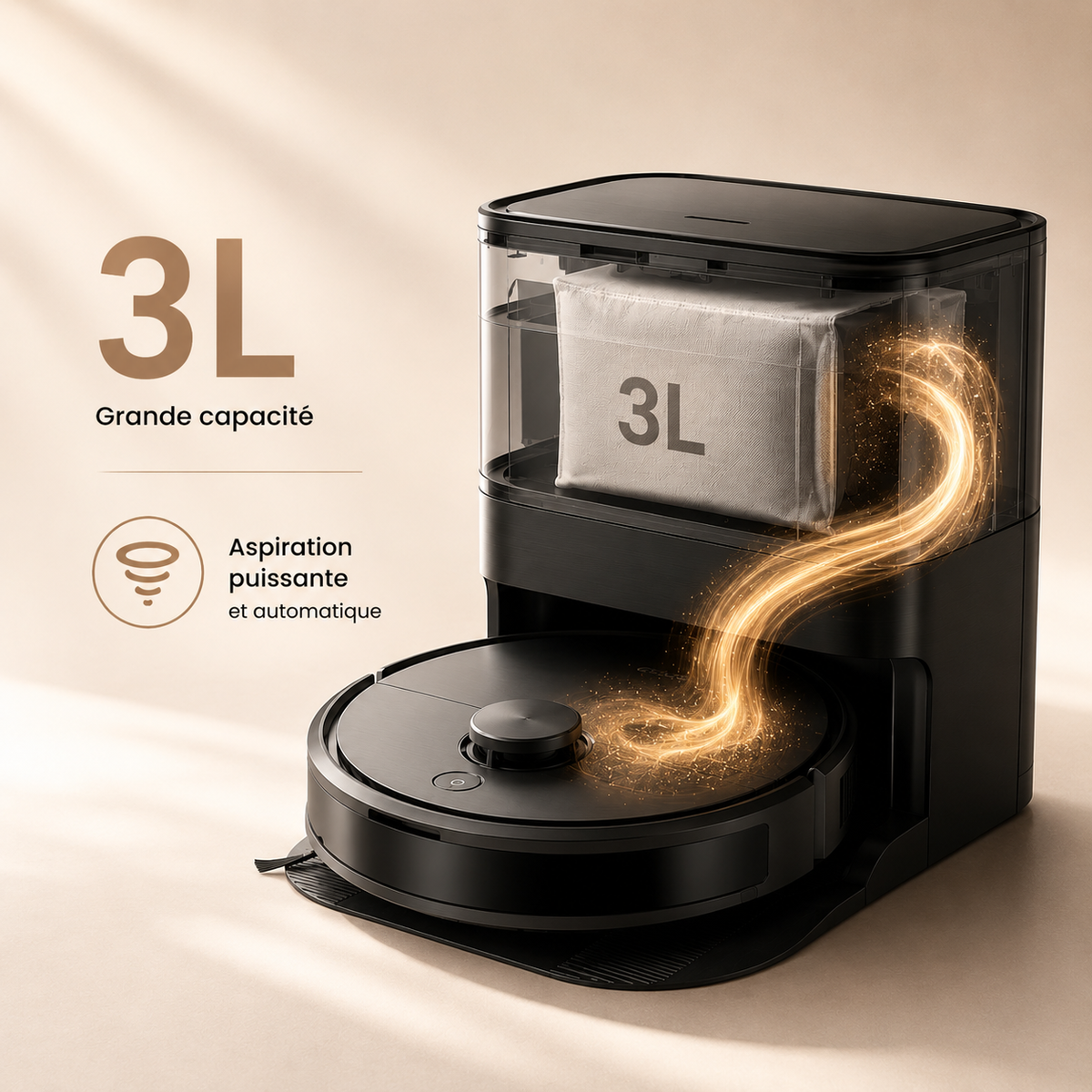 AXS-200 Pro robot aspirateur laveur vue 3/4 — Axsana