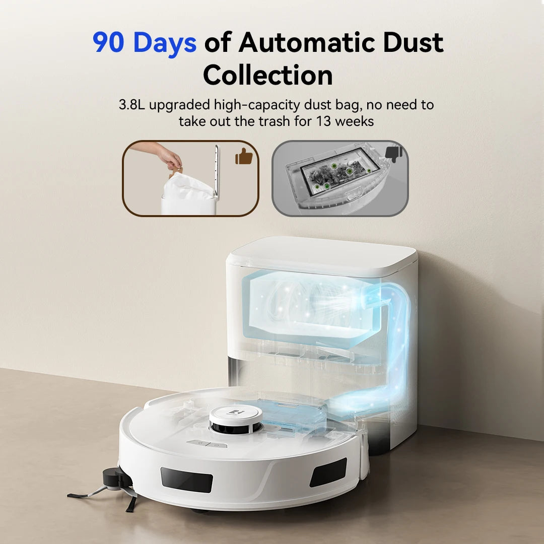 AXS-500 Robot Aspirateur Laveur 20 000 Pa, Station Autovidante 90 Jours