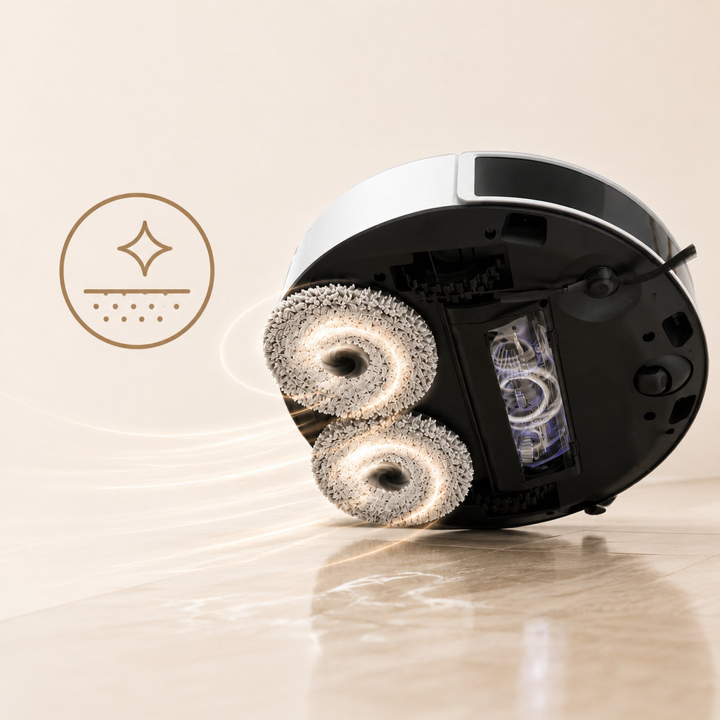 AXS-300 Robot Aspirateur Laveur 12 000 Pa, Station Omni Lavage et Séchage Serpillières 45°C