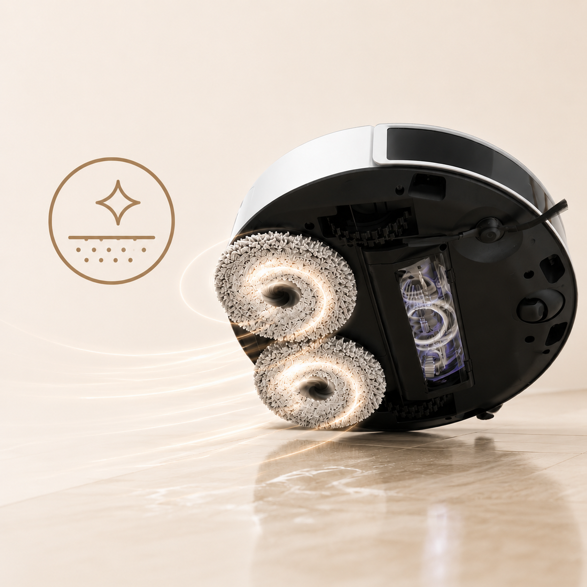 AXS-300 Robot Aspirateur Laveur 12 000 Pa, Station Omni Lavage et Séchage Serpillières 45°C